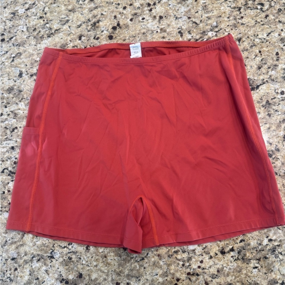 HALARA breezeful Burnt Orange coral pocket Active Shorts size large no flaws
